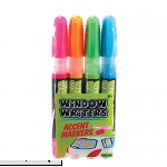 Toysmith Window Writers Accent Markers 4-Pack Neon Blue Pink Orange and Green  B00SYDXMC8